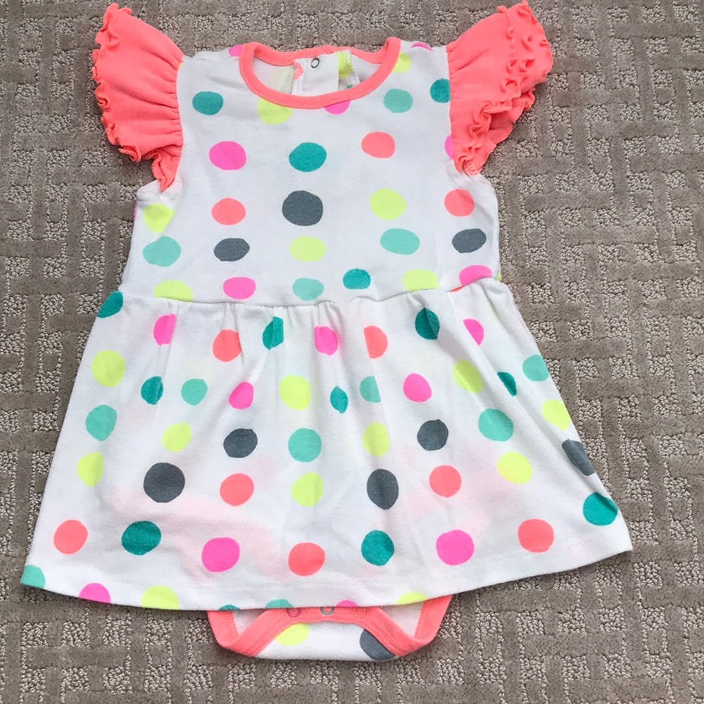 ohjoy! neon polka dot onesie.